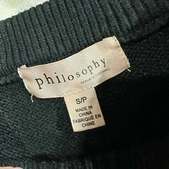 Philosophy Sweater Size Small Black With Multicolor Stripes Viscose - Picture 5 of 6